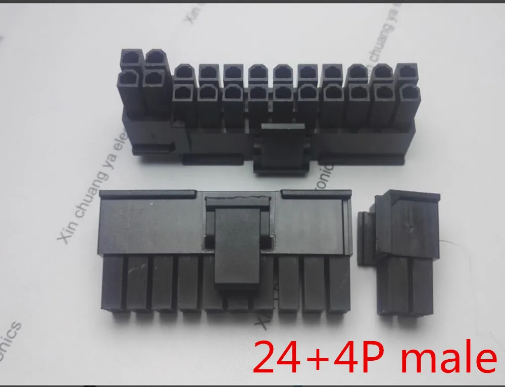 5557 4,2 мм черный 20+ 4PIN 24P 24PIN штекер для ПК компьютера ATX материнская плата разъем питания пластиковый корпус Корпуса