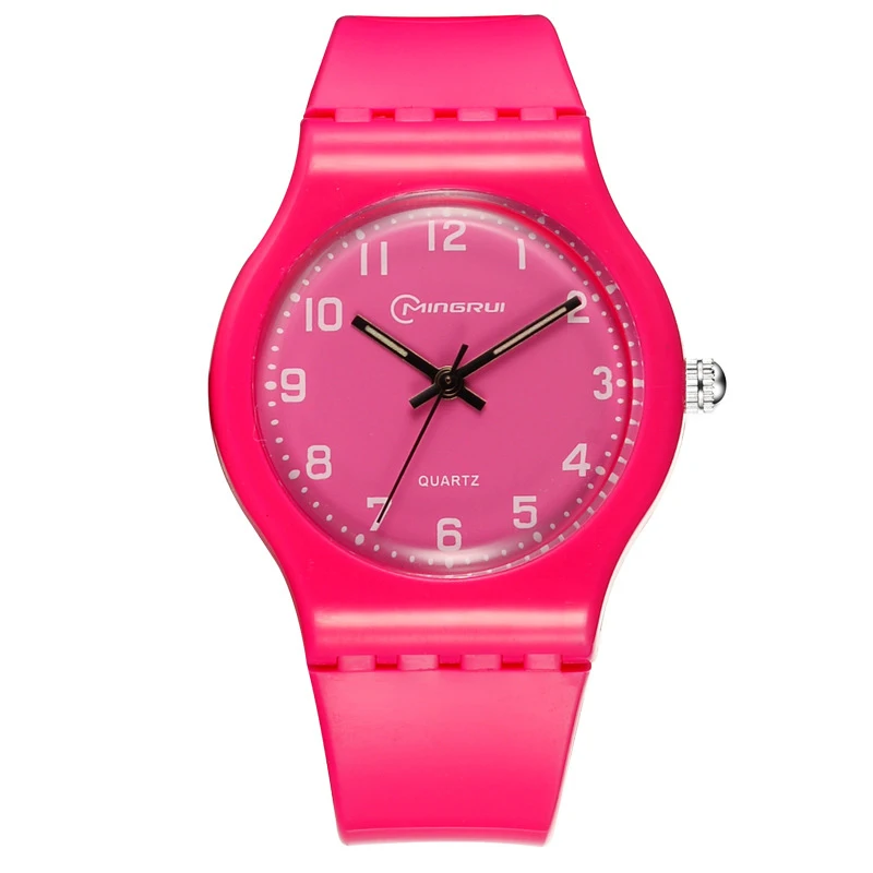 Модные простые детские часы милые водонепроницаемые кварцевые наручные часы детские спортивные студенческие часы для мальчиков и девочек - Цвет: red