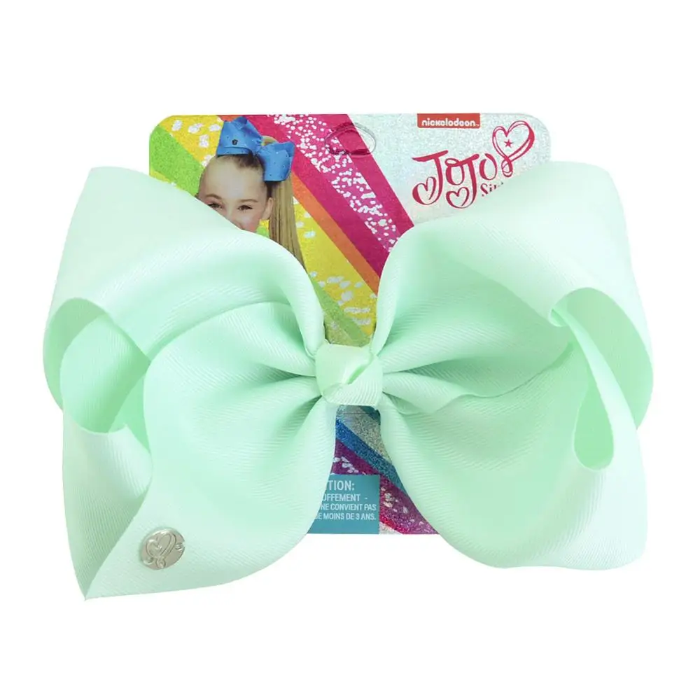 Jojo Siwa банты для волос ручной работы 8 дюймов Большая однотонная цветная корсажная