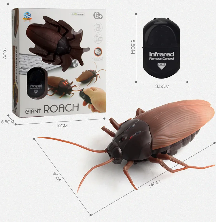 Радио пульт дистанционного управления реалистичные поддельные насекомые RC насекомые ошибка RC шалость Игрушки Насекомые шутка страшный трюк паук - Цвет: Cockroach