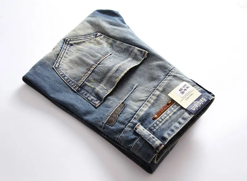 SHABIQI Top Quality Hot Sale Fashion Brand Men Jeans Straight Dark Blue Color Printed Jeans Men Ripped Jeans,High Quality Jeans