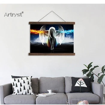

Artryst single hanging canvas painting wall art the angel pictures and posters for living room decoration free shipping SCP (89)