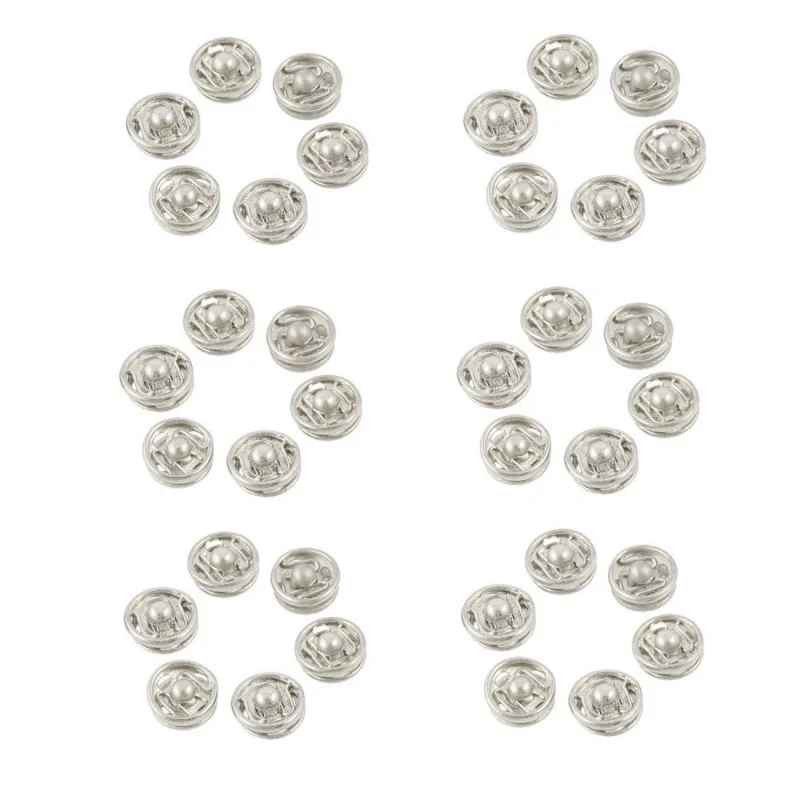 

Clothes Sewing 7.5mm Press Studs Buttons Fastener Silver Tone 36 Pcs