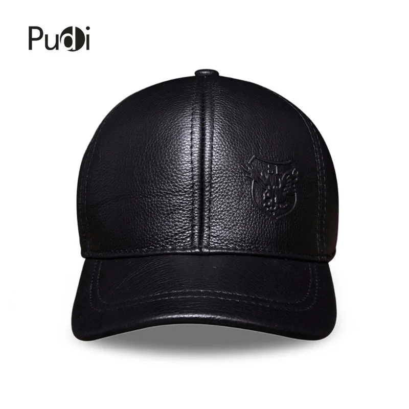 Billig HL125 Frühling freies verschiffen echtem leder baseball cap in männer marke neue warme echt kuh leder caps hüte