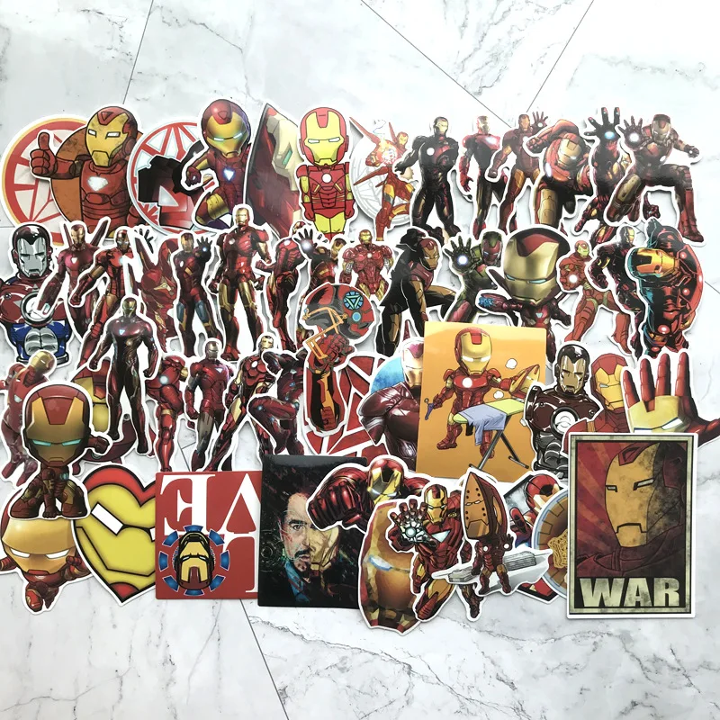 NEW 55Pcs/Lot Marvel the Avengers 4 Iron man Stickers Toy For Laptop Skateboard Luggage Decal Waterproof Funny Stickers For kid