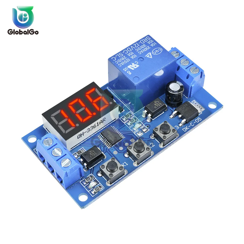

12V Delay Relay 3 Button 3 Digit Digital Tube LED Digital Time Delay Relay Trigger Cycle Timer Delay Switch Timing Control