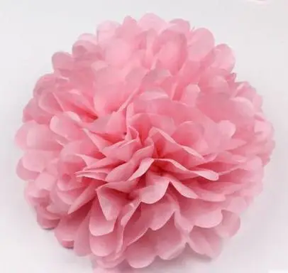 1 шт. 6 дюймов(15 см) ткани Бумага помпоном Пипидастр цветок мяч украшение дома Товары для праздников и вечеринок свадебной 23 Цвета - Цвет: Light Pink