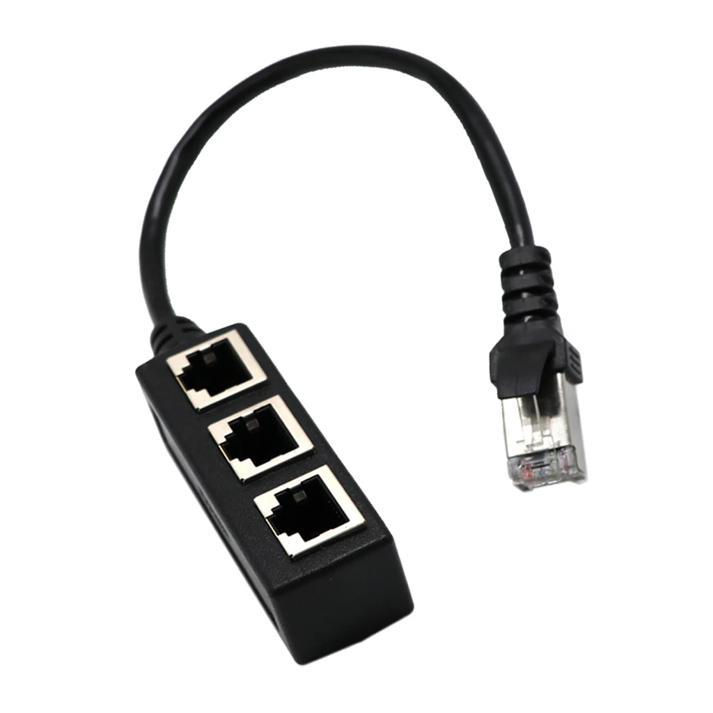 RJ45 1 до 3 локальной сети Ethernet кабель Splitter 3 Way Extender адаптер