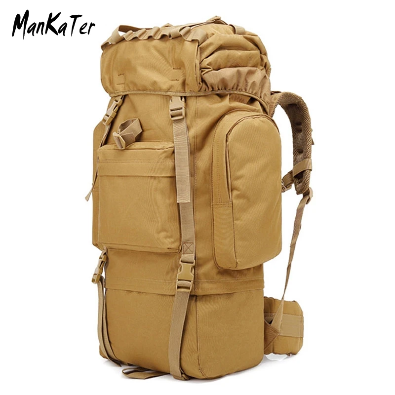 

ManKaTer Free Shipping 65L Large Capacity Outdoor Military Tactical Bag Waterproof Wear-resistant Metal Bracket Travel Backpack