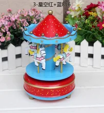 40pcs/lot Animated Classic 4 Horse Go Round Musical Carousels Box DHL Fedex Free Shipping