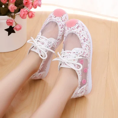 

Summer new comfortable hollow breathable mesh vulcanized shoes student running shoes QIAOJINGREN