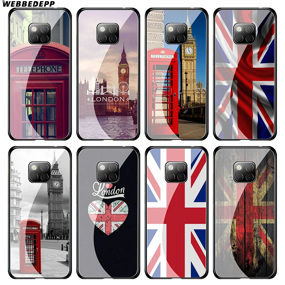 Чехол из закаленного стекла WEBBEDEPP London Bus Box для Huawei Mate 20 P20 P10 P Smart 2019 2018 &amp Honor 10 9 8X 7A