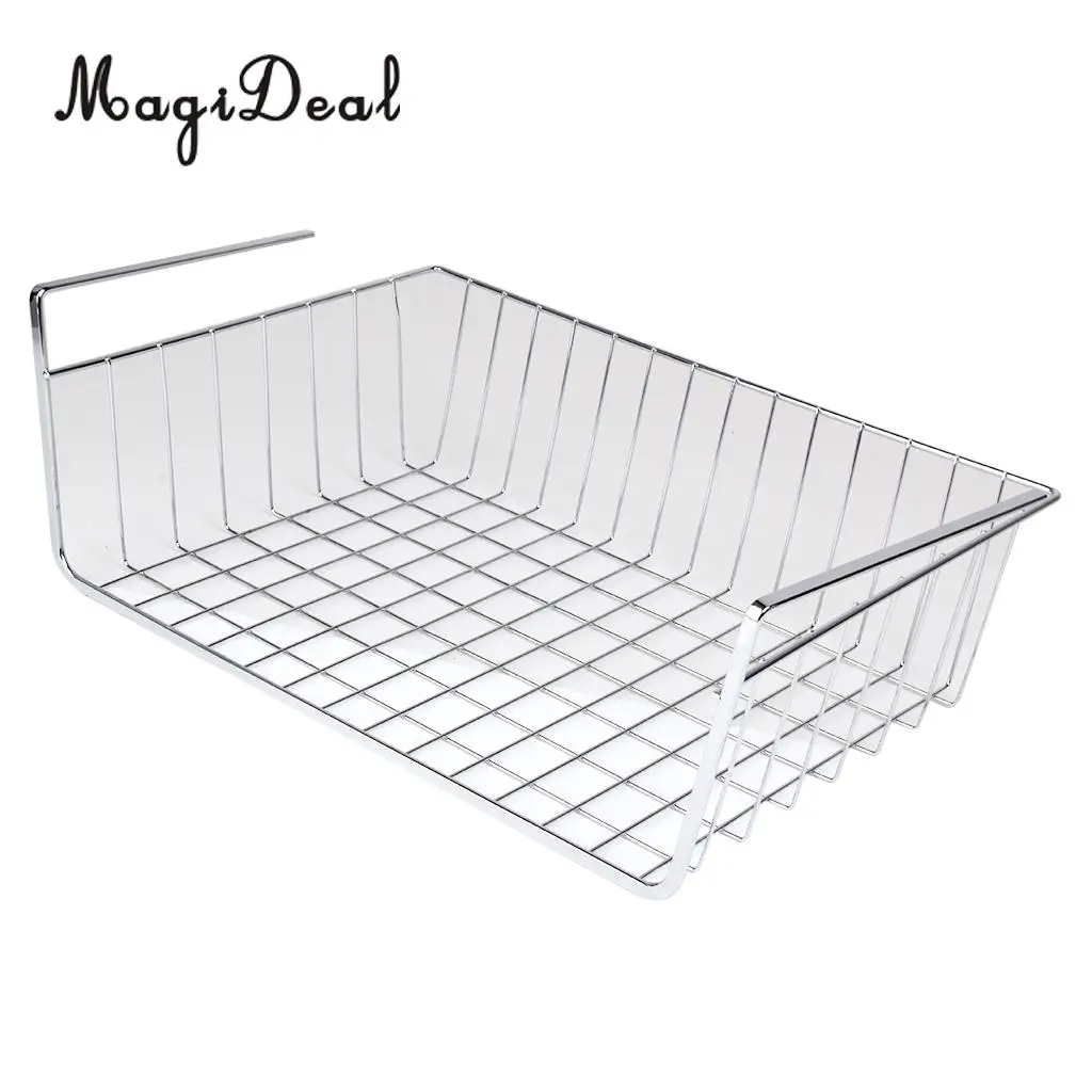 MagiDeal Household Storage Under Shelf Rack Organizer Basket for Table Cupboard Black Storage Basket for Bathroom Triangular