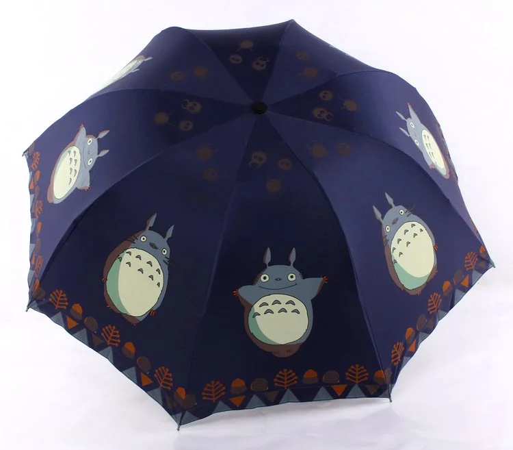 Зонт от дождя Totoro, складной зонт от дождя и солнца с рисунком из мультфильма, Зонт от дождя и солнца с защитой от ультрафиолета, Ветрозащитный Зонт Totoro Paraplu Regen Vrouwen