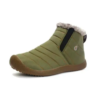 Г. Новая мужская зимняя обувь зимние ботинки теплые плюшевые противоскользящие теплые водонепроницаемые лыжные ботинки унисекс размер 35-48 - Цвет: Зеленый