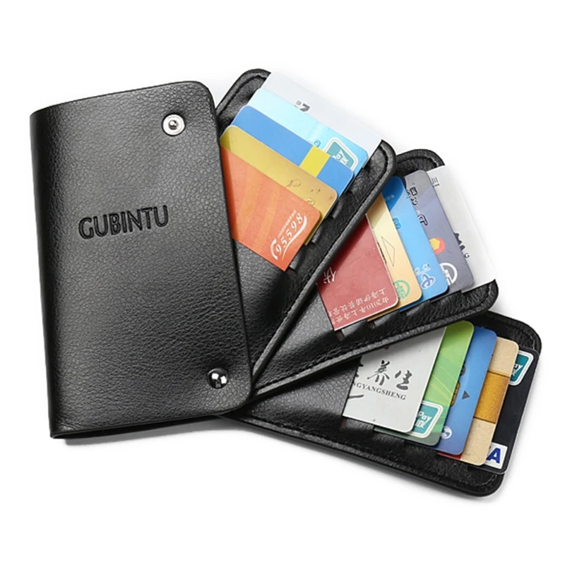 

New Fashion Men Women Rotating Multi Bank ID Credit Card Case Holder Soft Wallet Portable Faux leather Unisex Card Holders Bags