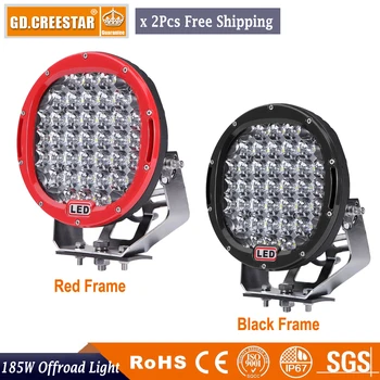 

Pair 185W 9inch Round 12V Led Driving Work Light For 4x4 Offroad Truck Boat 4WD SUV ATV CAR 12V 24V External Lights free cover