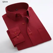 Плюс Размеры 8XL с длинным рукавом Твердые 6xl Для мужчин S Повседневное социальных Рубашки для мальчиков Большие размеры Для мужчин блузка Рабочая одежда 5xl 6xl 7XL дешевые qisha bs12xx