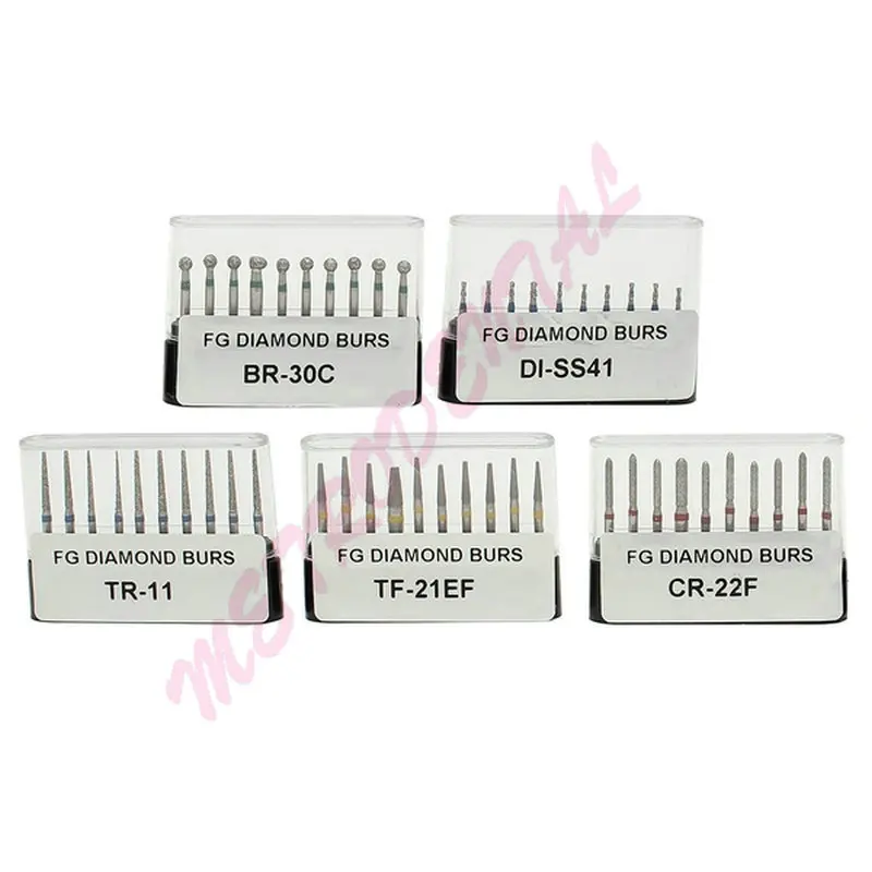 

50pcs 1.6mm FG Dental Diamond Burs For High Speed Handpiece Tooth Drill Diamond Burs Polishing Tools