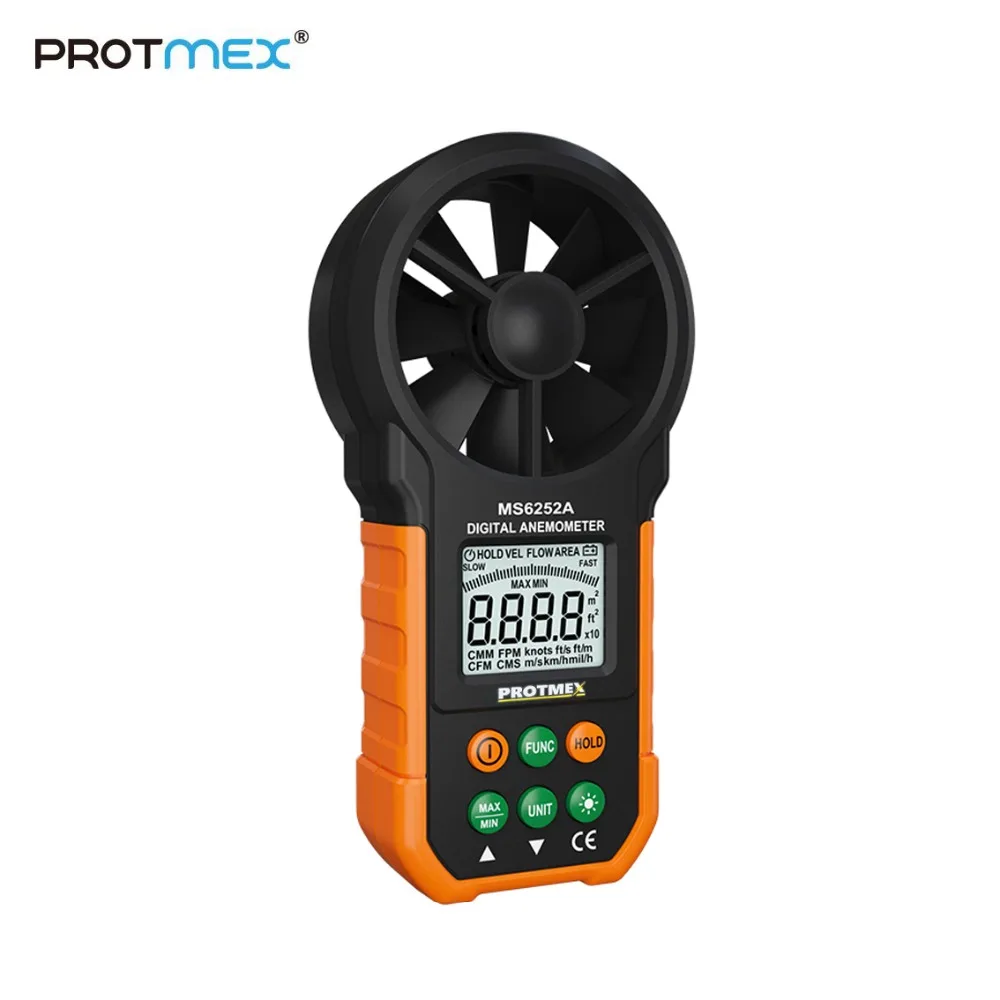 Портативный цифровой анемометр Protmex MS6252A с ЖК-дисплеем | Инструменты