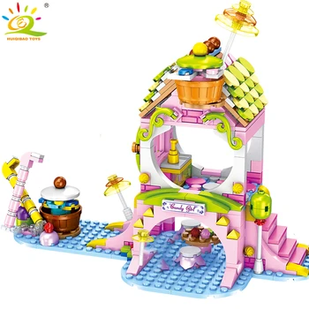 

HUIQIBAO TOYS 425pcs Dessert Cake Dream Houses Building Blocks Compatible Friends Castle For Children Angel Girl Bricks