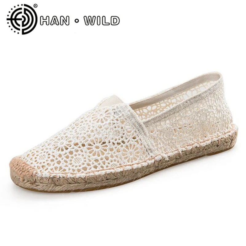 

Women's Flats Espadrille Fisherman Female Shoes Hemp Bottom Casual Shoes Spring Summer Cut Out Hollow Out Women Flats Loafers