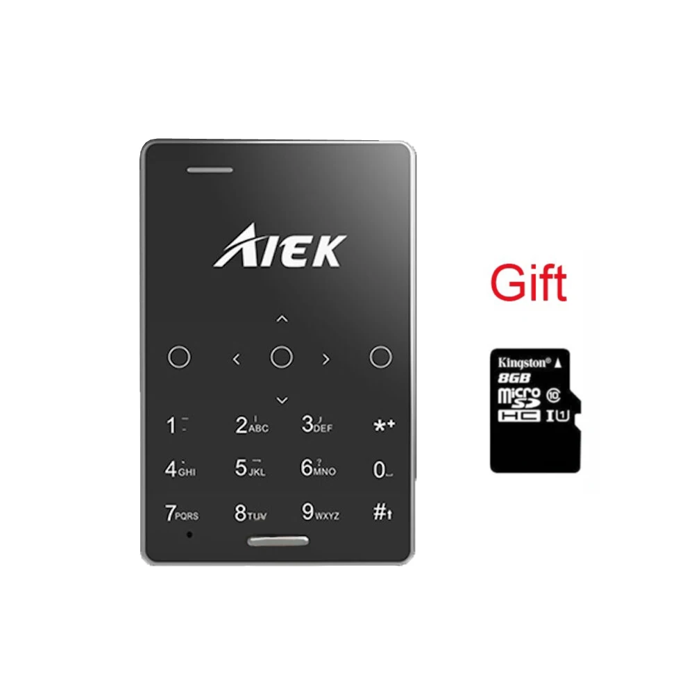 AIEK M4 M3 Card Mobile Phone Ultra Thin Pocket Mini Slim Phone Quad Band GSM Unlocked