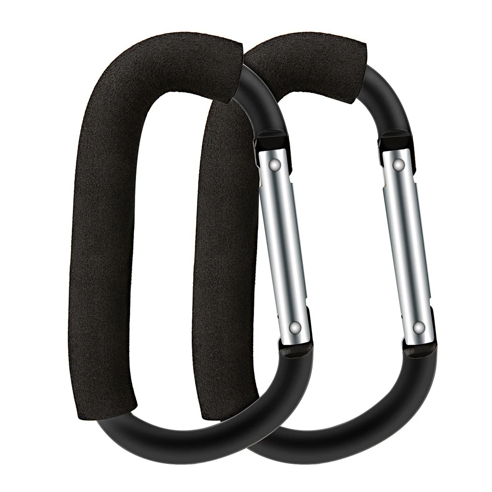 Jual ABWE Terbaik Penjualan Set untuk Pram Stroller Kait Multi Purpose Heavy Duty D ring Klip untuk Menggantung Popok, belanja Tas (Hitam)