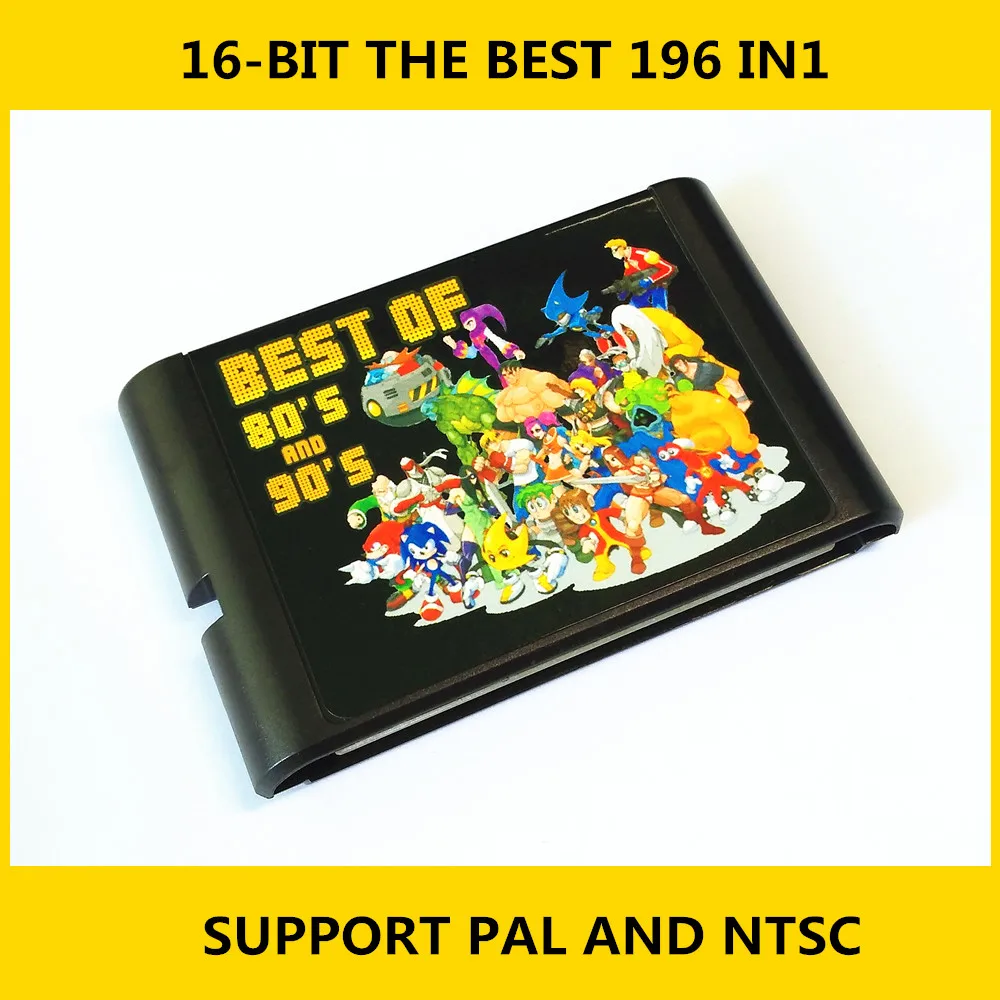 

New Arrival 196 in 1 Hot Game Collection For SEGA GENESIS MegaDrive 16 bit Game Cartridge For PAL and NTSC Drop shipping