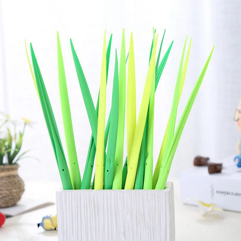 

6pcs creative small fresh simulation grass gel pen cute cartoon soft pen high quality office pen children stationery gift