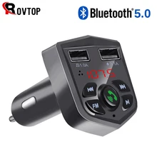 Rovtop 3.1A Быстрая зарядка с Bluetooth 5,0 автомобильный комплект беспроводной fm-передатчик громкой связи двойной USB зарядное устройство ЖК-карта Автомобильный MP3-плеер