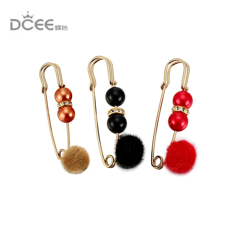 Scarf Hijab Pin colorful bead Gold Sarong Lapel Brooch big Decorative Handmade simulated pearl pins | Украшения и аксессуары