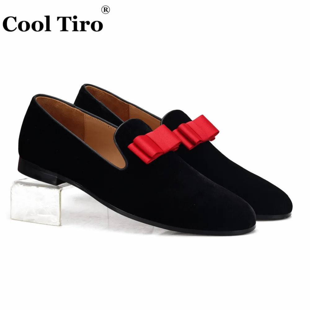Black Velvet Loafers With Bow Tie (1)