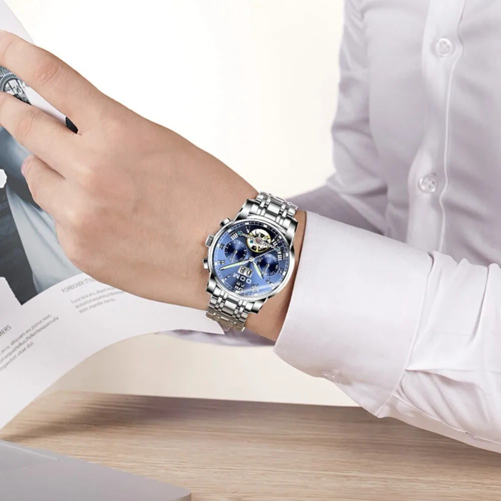 Najtaniej Męskie zegarki mechaniczne zegarki sportowe marka dom wodoodporny zegar męskie luksusowe moda zegarek Relogio Masculino M 75D 2M