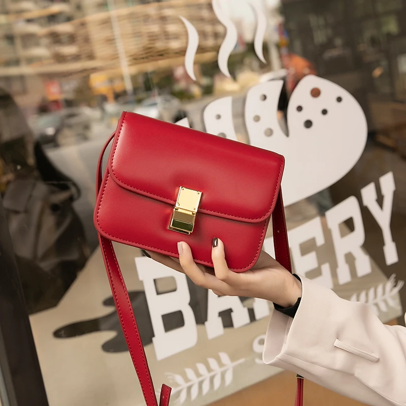 

Maoyebeila Single Shoulder Bags 2019 Fashion Handbag Across Shoulders Synthetic Leather Pure Color Rectangle Bags For Women
