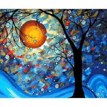

NEW 3D DIY Diamond Painting Tree of dream With Moon Embroidery Cross Stitch Mosaic Beadwork Crochet Inlaid Painting Decoration
