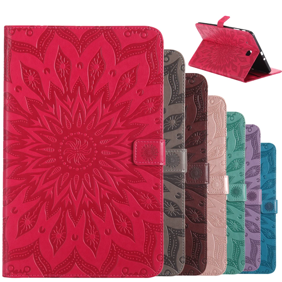 

for Samsung Galaxy Tab E 9.6" Cover 3D Emboss Flower PU Leather Flip wallet Shell for Samsung Tab T560 T561 Tablet Case Stand