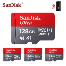 SanDisk microsd карты 128 Гб TF карты A1 64 Гб tarjeta micro sd 32 Гб 16 Гб флэш-карты памяти microsd класс 10 sd-карта Бесплатный ридер