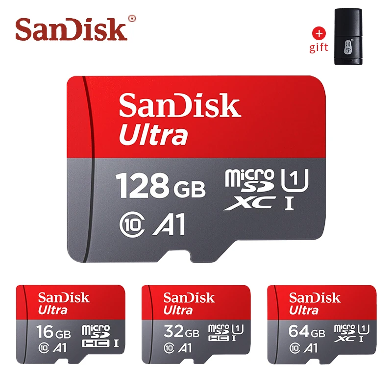 

SanDisk micro sd card 128GB TF cards A1 64GB tarjeta micro sd 32GB 16GB flash memory card microsd class 10 carte sd free reader