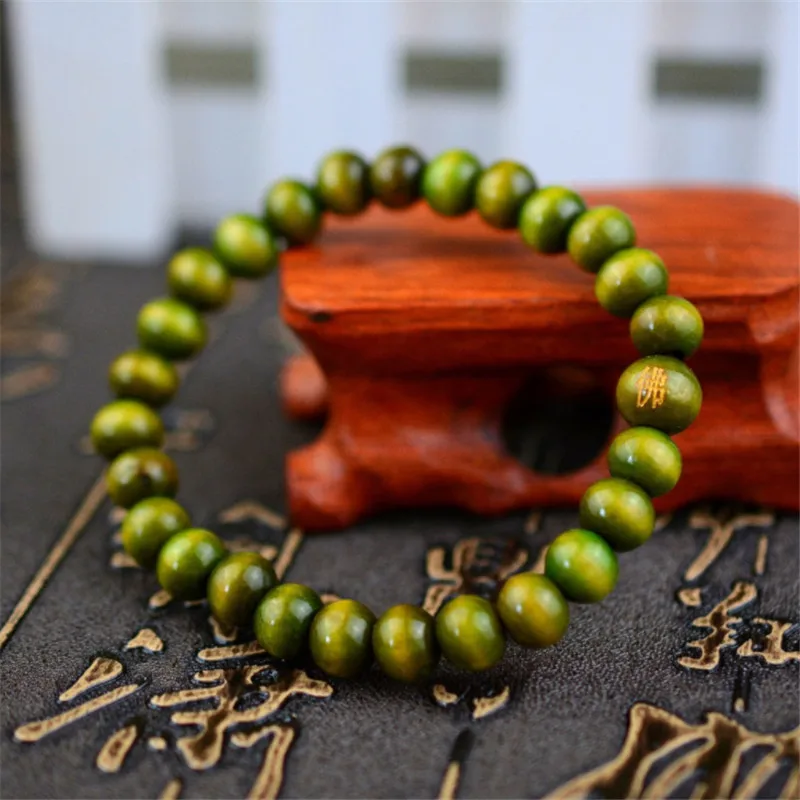 Высокое качество восемь браслет с планетами для мужчин натуральный камень Вселенная Йога чакра солнечные бусины браслет для женщин ювелирные изделия Прямая поставка - Окраска металла: green wood