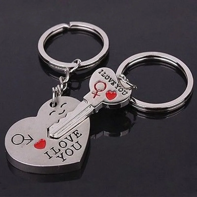 

key chains for keys car New Couple I LOVE YOU Heart Keychain Ring Keyring Key Chain Lover Romantic J.19