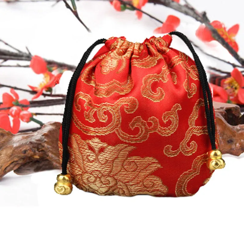 

Jewelry Silk Ethnic Style 1 Pcs Drawstring Bags Embroidery Drawstring Pouch