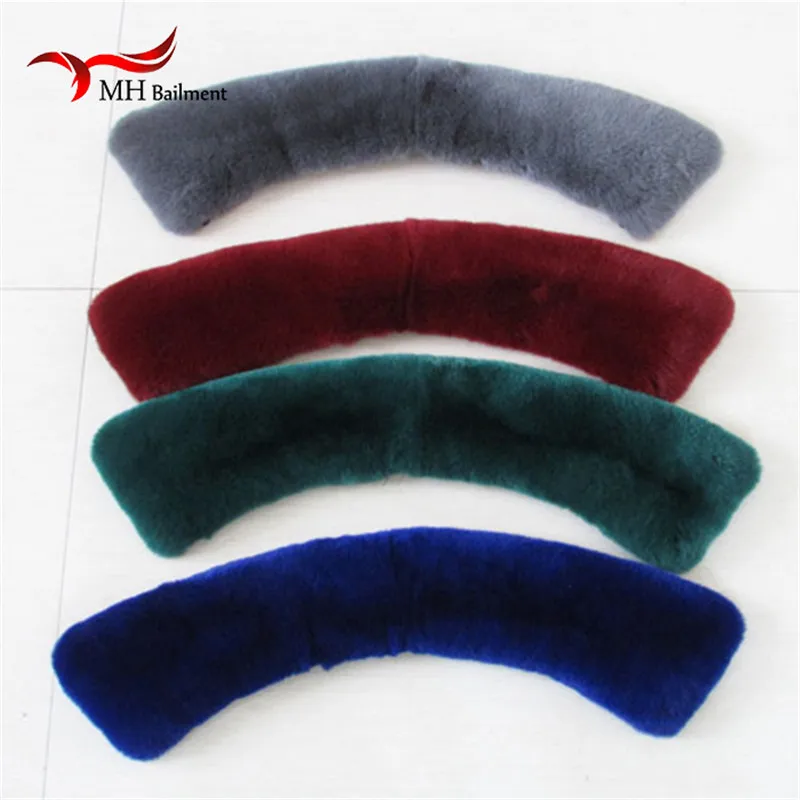 

100% Real Rex Rabbit Fur Collar Square Collar Men Women's Genuine Leather Women Fashion Fur Scarves L#4