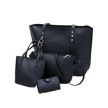 

FGGS-4Pcs/Sets Handbags Female Large Capacity Pattern Leather Shoulder Bag+Crossbody Bag+Handbag