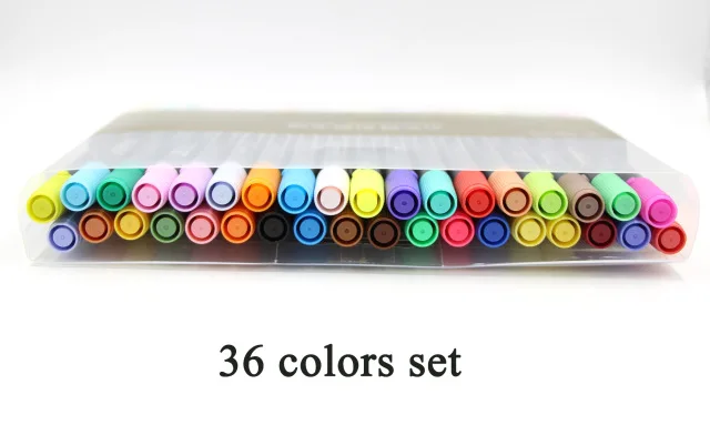 80 цветов художественный и графический Рисунок манга на водной основе Пигментные чернила двойной наконечник кисти и тонкий наконечник Эскиз маркер ручка Акварельная кисть - Цвет: 36 PCS