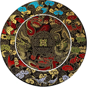 

Oriental Vintage China Dragon Pattern Carpet Washable Non-slip Embroidery Round Rug for Living Room Bedroom
