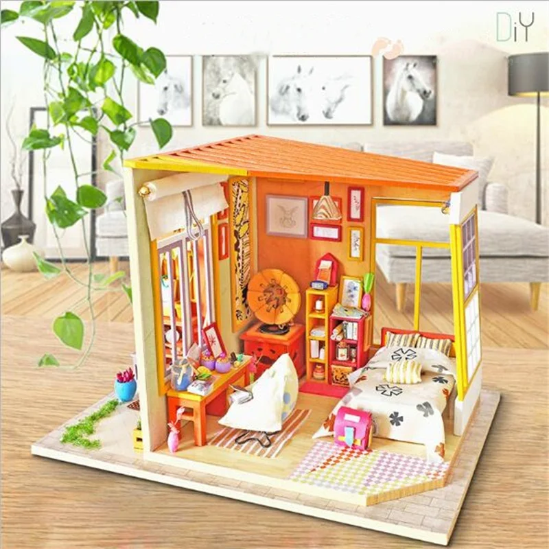 DIY Doll House kids toys Miniature Dollhouse Model Building Kits Wooden Furnitures Educational toys birthday Valentine Gift