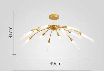 12 light gold Nordic Spark Форма акриловой G9 светодиодная люстра Блеск светодиодный потолочный потолок хрустальная люстра для Гостиная - Цвет абажура: 12 light gold