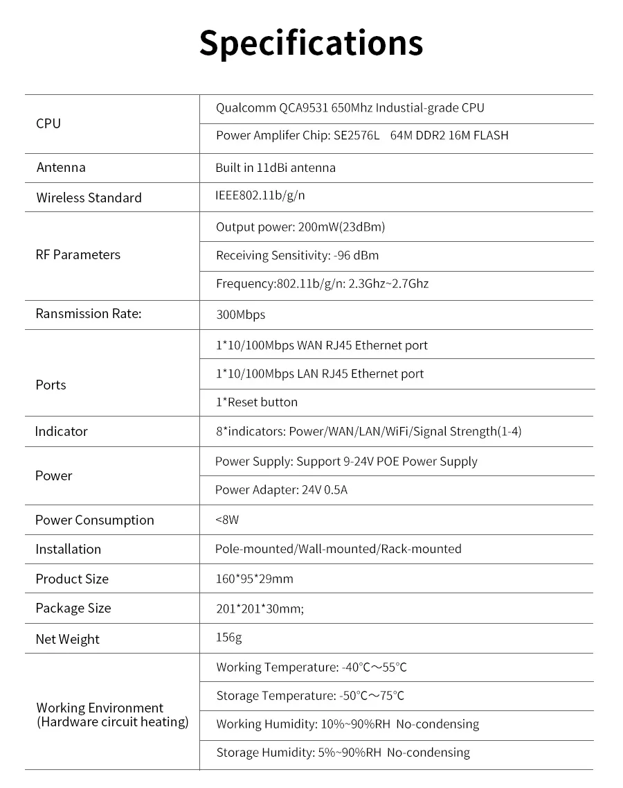 6 шт. Comfast CF-E110N 300 Мбит/с наружная беспроводная мини cpe Wi-Fi extender Ретранслятор сетевой мост 2 км точка доступа Nanostation Wi-Fi