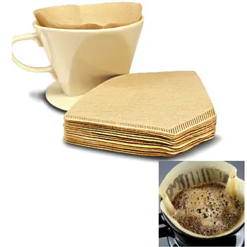 

120PCS Wooden Original Hand Drip Paper Coffee Filter Espresso Coffee Filter Packs Tea Bag Strainer Green Tea Infuser Accessories